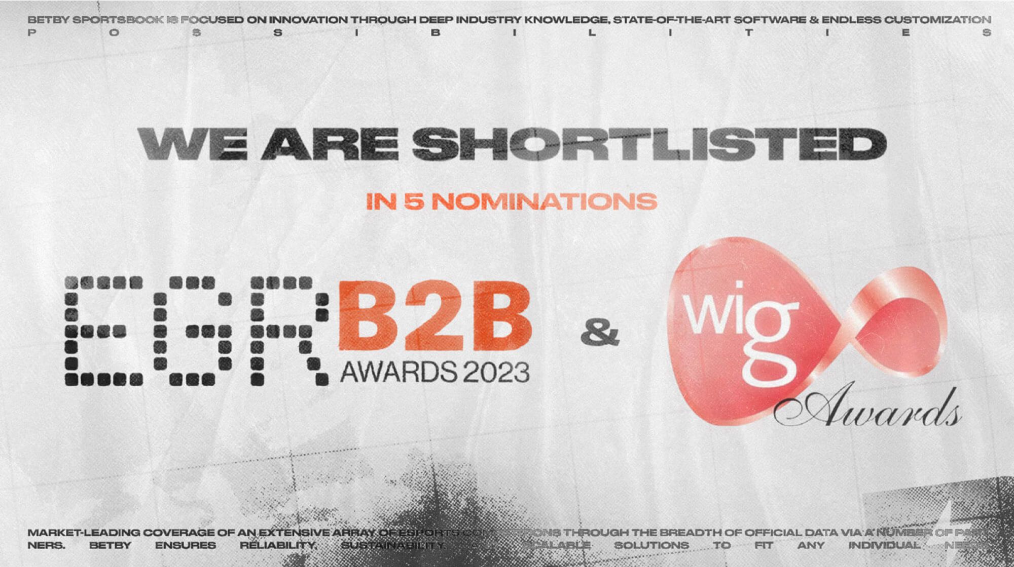 BETBY has been shortlisted at EGR B2B Awards and WiG 2023